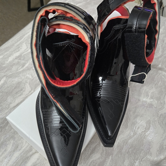 Maison Martin Margiela Black Patent Leather Ankle Boots